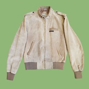 Men's Vintage 80s Members Only Tan Suede Jacket 40
